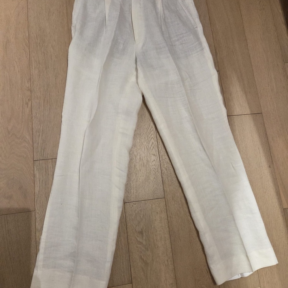 Suitsupply Off-White Linen Dress Pants
